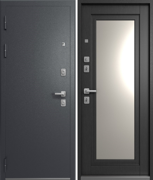 Входная дверь Мегатрон S-6 Графит муар - Ясень Дип Графит