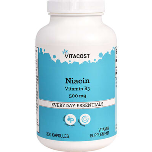 Vitacost, ниацин, 500 мг, 300 капсул