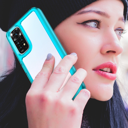 Чехол с усиленными боковыми рамками бирюзового цвета для Xiaomi Redmi Note 11 (Global), увеличенные защитные свойства