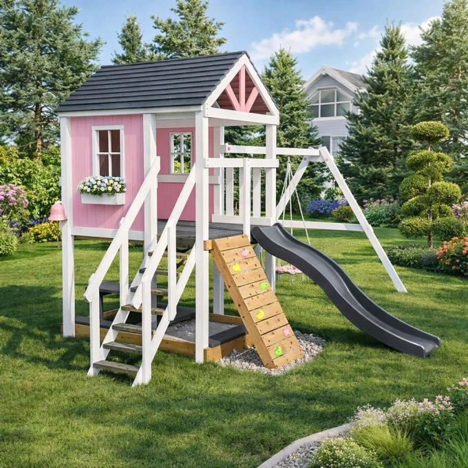 Детский домик с качелями "Прованс-2"