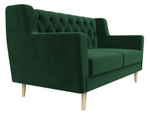 Диван кухонный прямой Брайтон 2 Люкс, Зеленый, Велюр, 108942