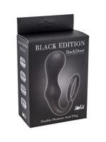 Эрекционное кольцо с анальной пробкой Double Pleasure Anal Plug Black (18 см , черный) (Цвет: черный)