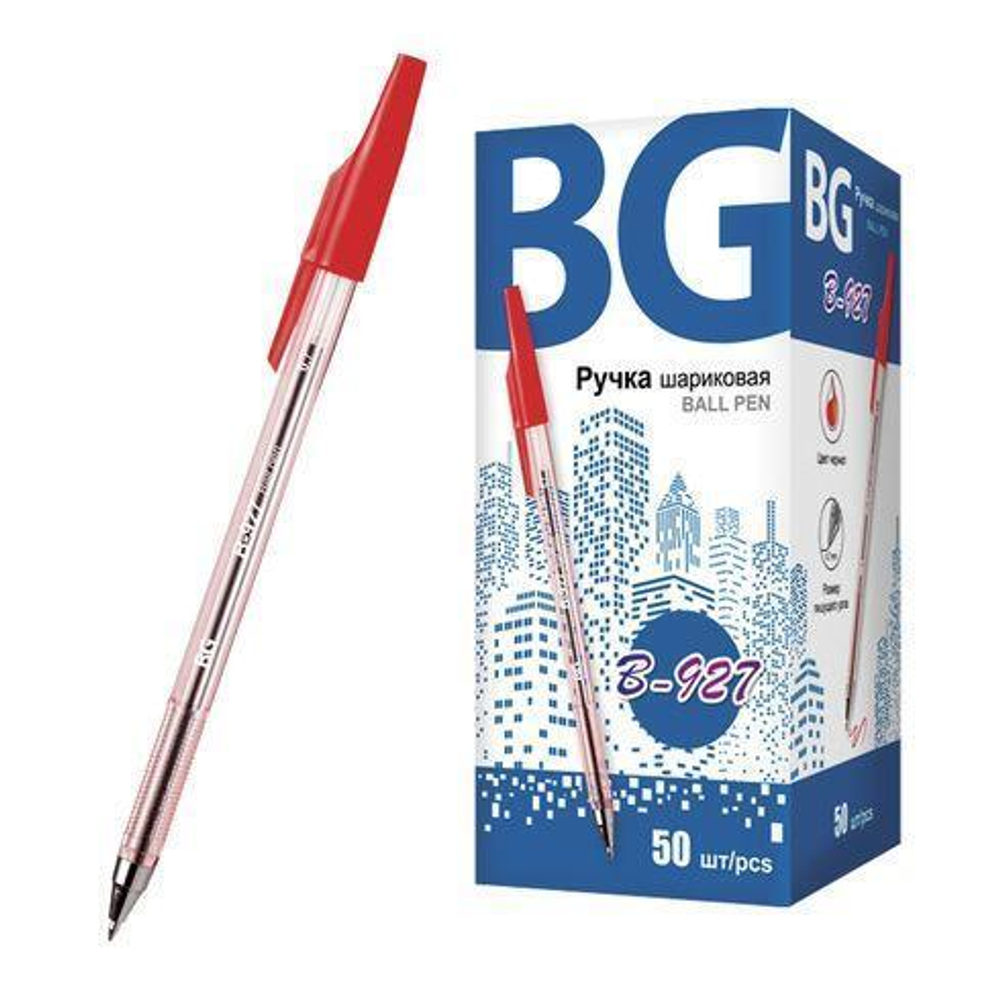 Ручка шарик. 0.7 мм "B-927" красная (BG)