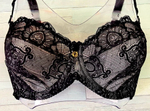 Бюстгальтер plus size на косточках с кружевными мягкими чашками (Размер: 110C) (Цвет: черный)