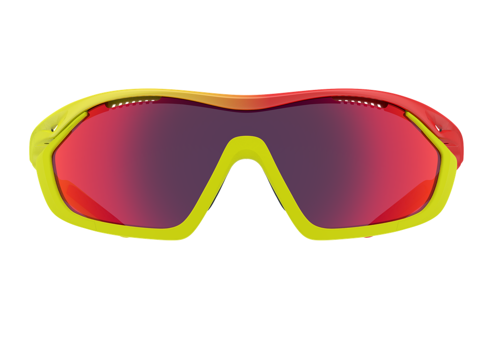 Спортивные очки 720armour Analog Pro / Matte Neon Yellow Green / Matte Neon Red Orange / Matte Neon Lime Green Gasket / Smoke Full Red Ti Lens