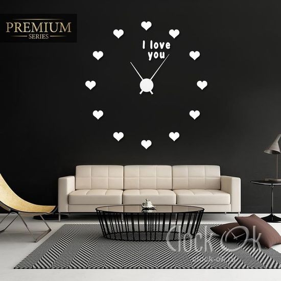 Настенные 3D часы I love you