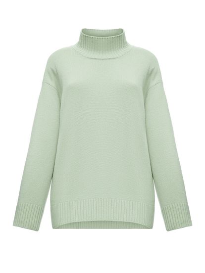 Женский свитер светло-зеленого цвета из 100% кашемира - фото 1