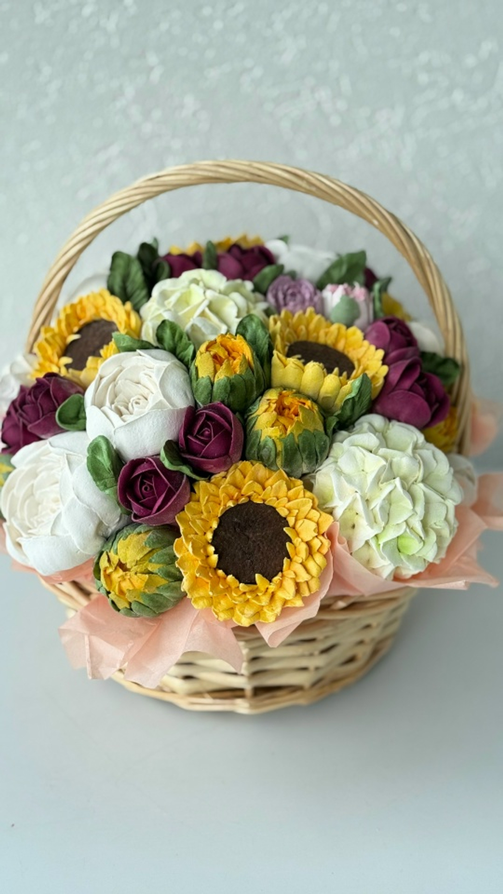 Корзина «Подсолнухи» 27 см