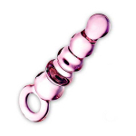 Стеклянный анальный жезл с рукояткой-кольцом, 18 см