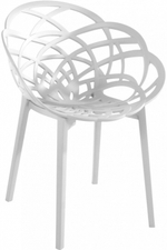 Кресло пластиковое Papatya Flora, белый матовый