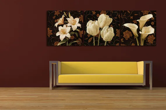 Модульная картина "Цветы белые лилии"