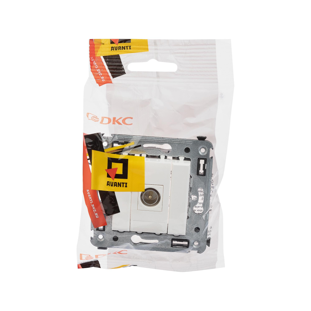 Розетка TV одиночная в стену, "Avanti", "Белое облако"