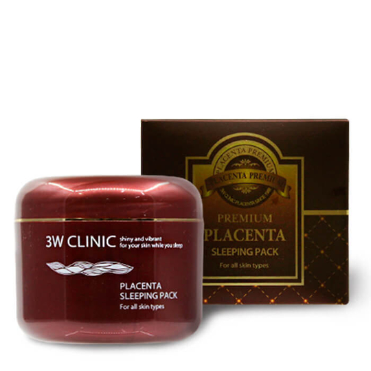 3W Clinic. Ночная омолаживающая маска для лица c плацентой Premium Placenta Sleeping Pack