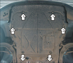 Защита алюминиевая 5 мм Д, КПП Volkswagen T5; T6; T6.1 (вместо пыльника) MOTODOR.32723