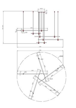 Подвесной светильник 100W 2800-6500K A2195SP-5BK черный Errai Arte Lamp