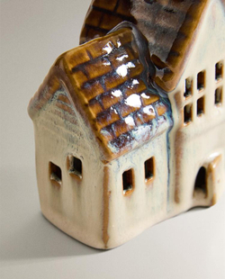 ZARA HOME РОЖДЕСТВЕНСКОЕ УКРАШЕНИЕ « ДОМИК» С ПОДСВЕТКОЙ, КОРИЧНЕВЫЙ