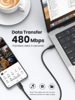 Кабель USB C - USB C, 480Mbps, 3A, QC4.0/PD3.0, 60W, 1m, UGREEN 50997