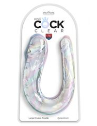 Прозрачный двусторонний фаллоимитатор Double Trouble - 44 см.