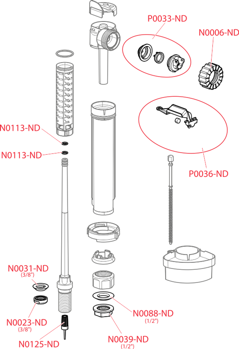 Впускной механизм нижняя подводка Alcaplast 1/2" А17