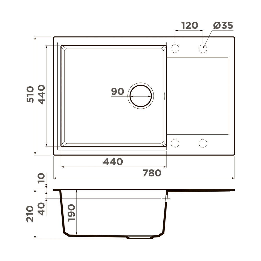 Мойка Omoikiri Daisen 78-LB-BL Artgranit | Черный