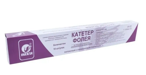 Катетер Фолея латексный 2-х ходовый Inekta 1уп/10шт (за 1шт)