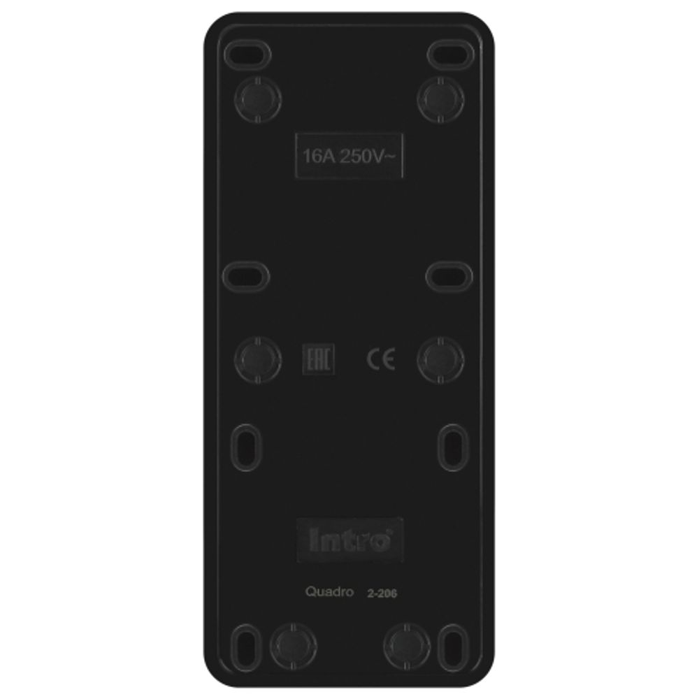 Розетка Intro Quadro 2-206-05 тройная с заземлением 3х2P+E 16А-250В IP20 ОУ антрацит | Intro Quadro