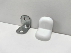 Уголок мебельный крепежный 20x20 мм, 12 штук, Белый, с пластиковой накладкой