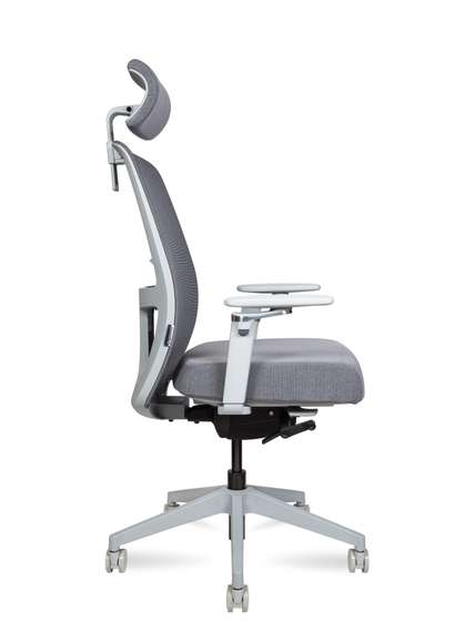 Кресло офисное Норден / Алтай / Altai  / серый пластик / серая сетка / серая ткань