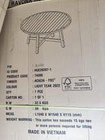 Стол деревянный обеденный Tagliamento Rimini Ø150, натуральный