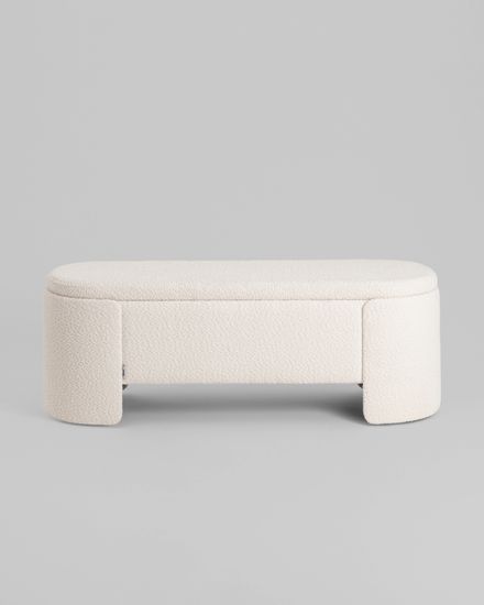 Банкетка Taks с местом для хранения букле белый