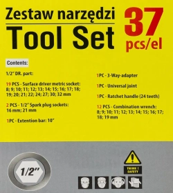 Набор инструментов ударных 37пр.1/2''(6гр.)(8-32мм) WMC TOOLS WMC-4037