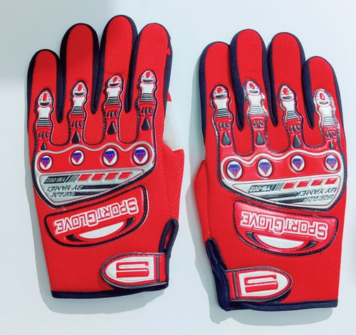 Перчатки текстиль велосипедные (осень-весна) YM002, красные