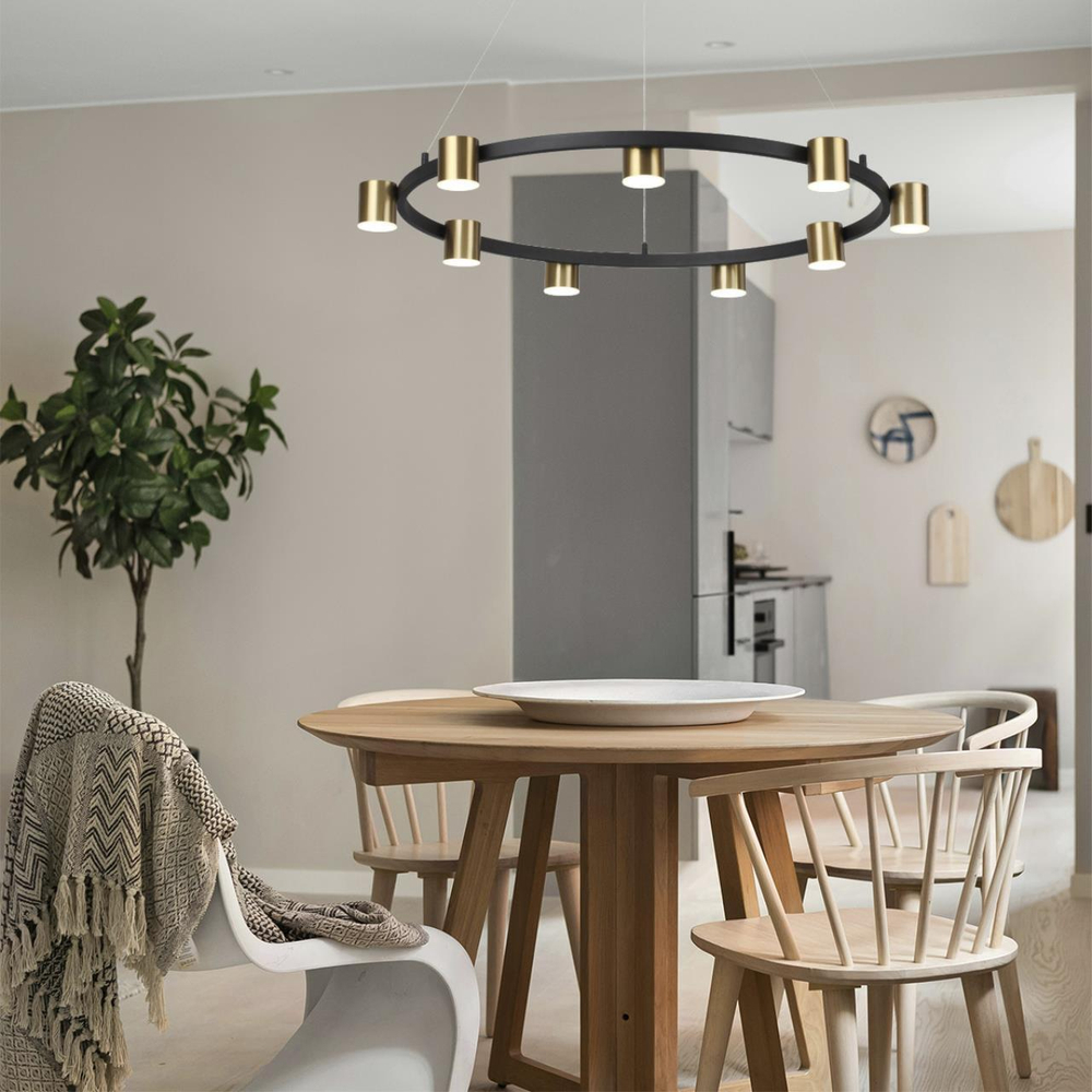 6532/58L LEDIO LN23 220 чёрный, латунь Светильник подвесной LED 58W 3000-6000K 2224Лм 220V FLINT