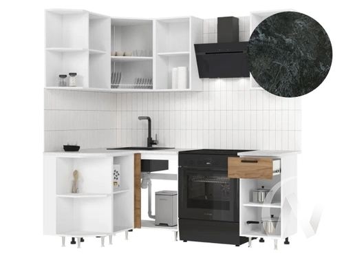 Кухня Рио NEW ЛДСП 2;0х1;3м (белый/дуб крафт/кастилло темный)