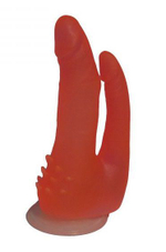 Фаллоимитатор двойной LOVETOY 17 см, шипы и присоска, розовый