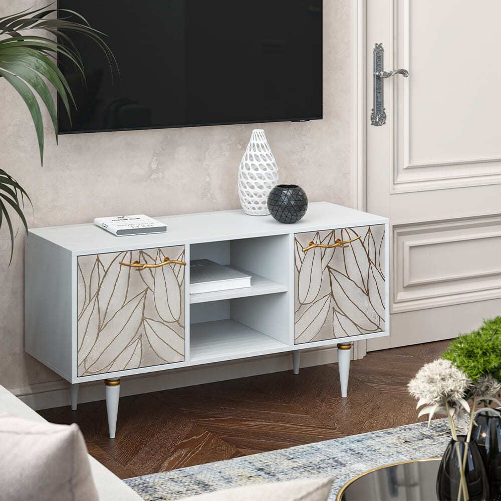 Тумба под ТВ Арт 117см Классик Айс Голд