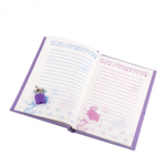 Блокнот в футляре, 14,5 см * 20,5 см, 7БЦ, Alingar, ламинация, замочек, линия, 45 л., "Счастливые звезды", сиреневый