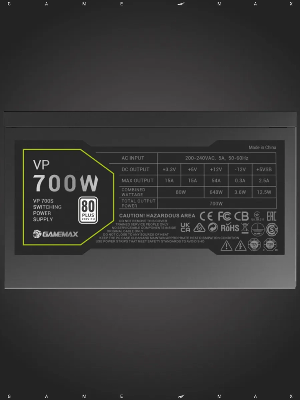 Блок питания для GAMEMAX ПК 700W VP-700S BK Черный