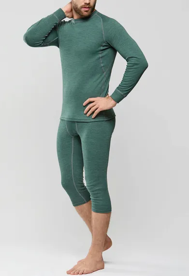 Термобелье мужское комплект Norveg  Sport Wool  30SWMSRU-092, зеленый меланж