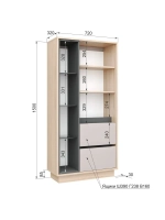 Шкаф-пенал напольный с полками Кашемир 72х32х150