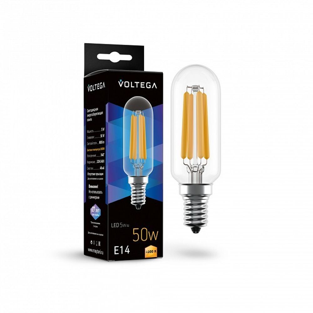 Лампа светодиодная Voltega Crystal E14 5Вт 4000K 7267