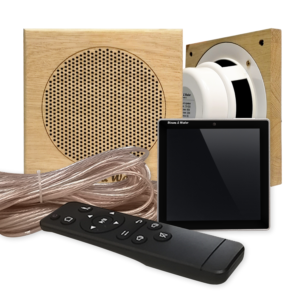 Комплект влагостойкой акустики для бани и сауны - SW2 Black SAUNA SENSOR (квадратная решетка)