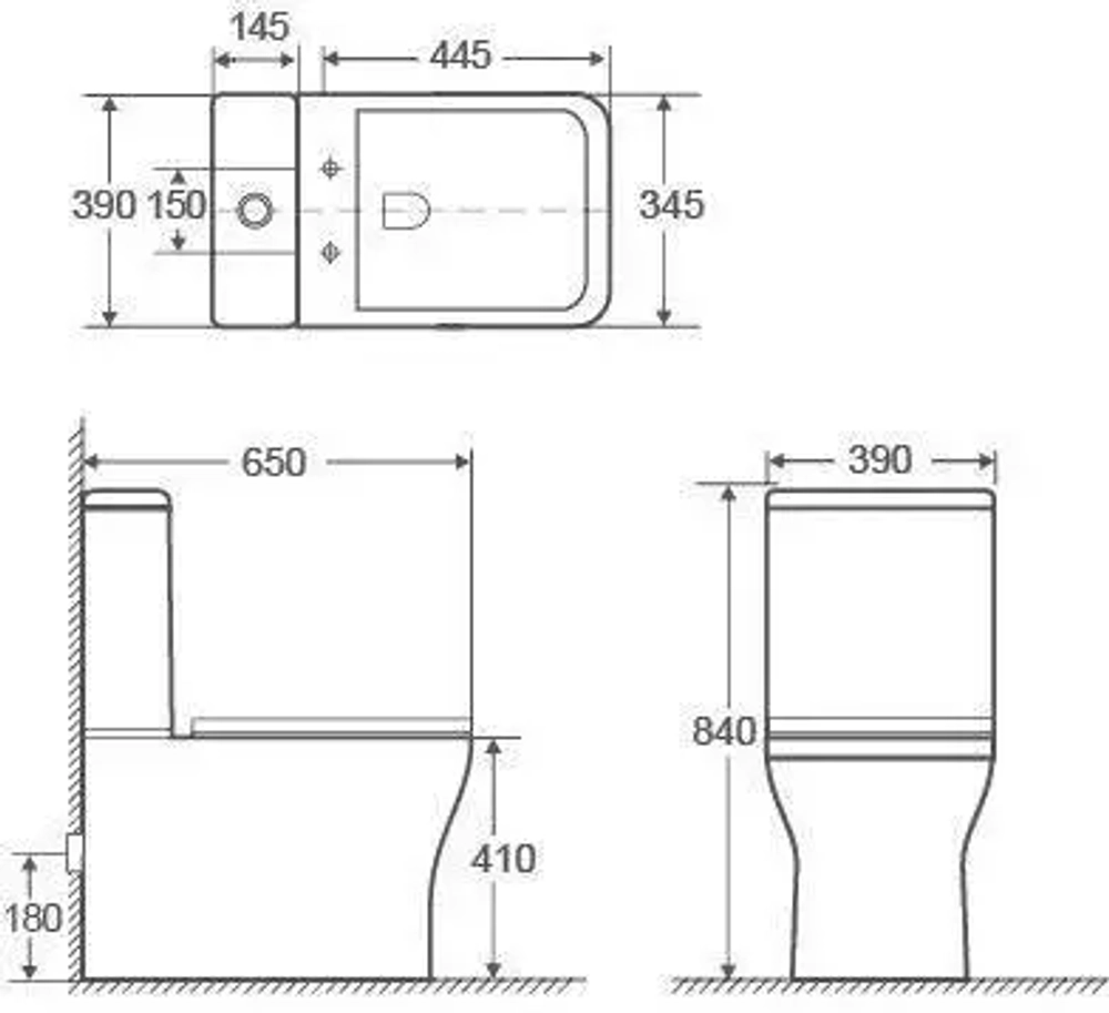 Унитаз-компакт Aquanet Rimless Cube-C CL-12248B