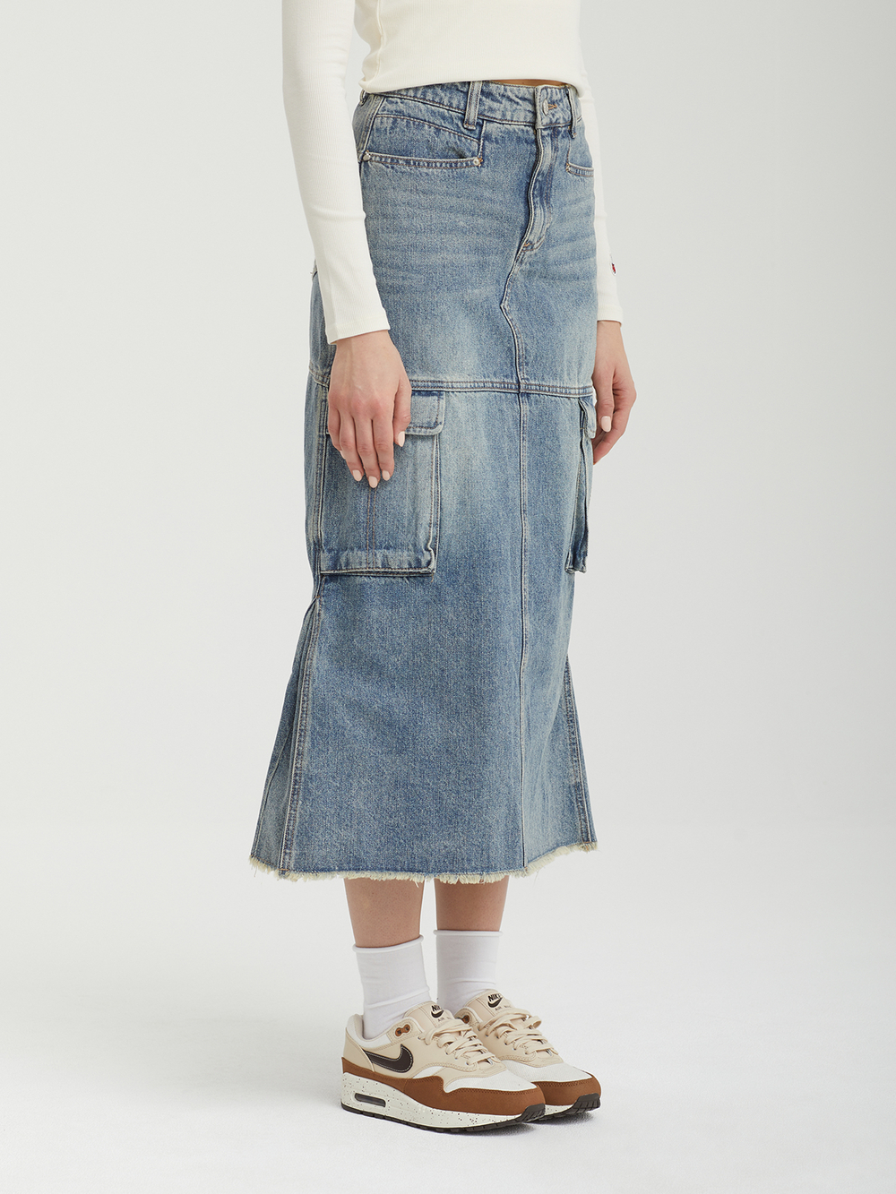 Юбка Vintage Cargo Denim Long Skirt