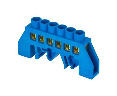 EKF Шина нулевая N 63.06 нейлоновый корпус на DIN-рейку (латунь) (sn0-63-06-dn)