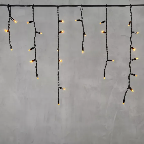 Светодиодная бахрома с колпачком 3,1*0,5 м., 120 желтых LED ламп, каучуковый черный провод, LTC (LL120-1-2Y)