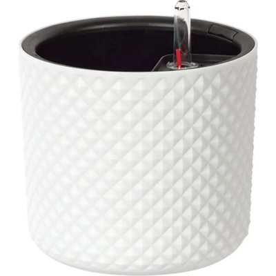 Кашпо ФАСЕТ D180мм с вставкой и с автополивом Белый