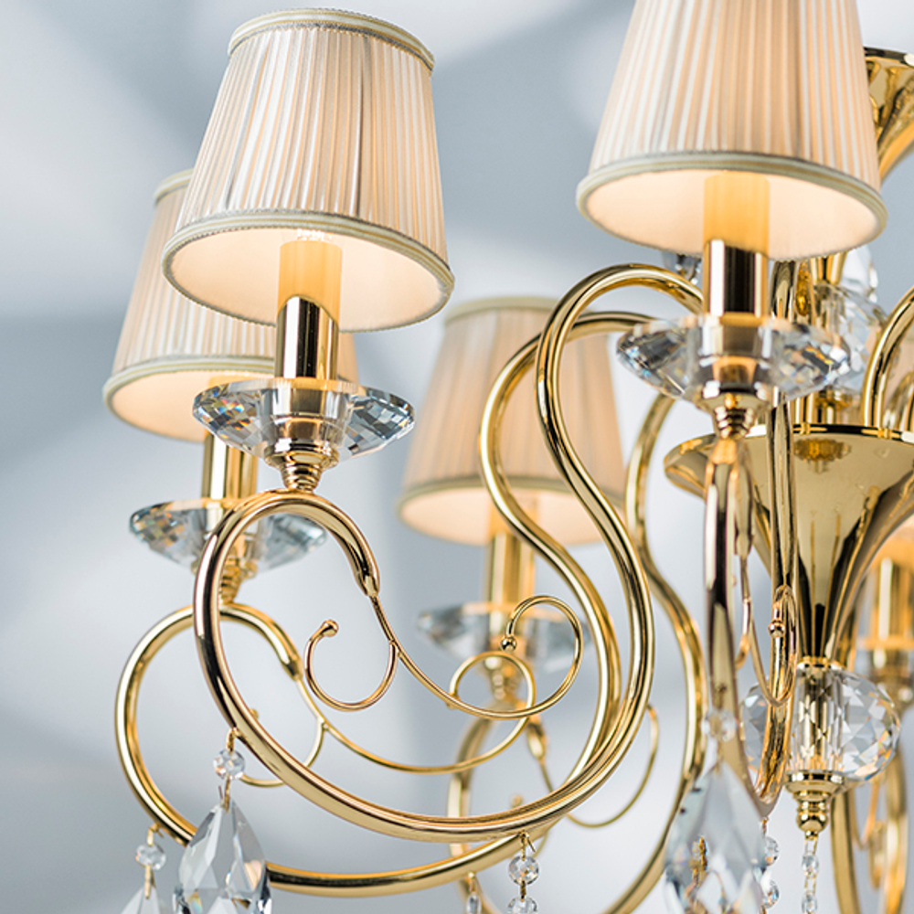 693082 Люстра подв RICERCO 8х40W E14 ЗОЛОТО