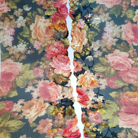 Вышивка на сетке, эластичная (комплект: правая и левая стороны)