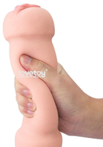 Телесный двусторонний мастурбатор Training Master Double Side Stroker Pussy and Anus (Цвет: телесный с черным)